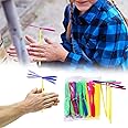 BRAND HOME® 10 pcs Flying Hand Helicopter Toy Bamboo Dragonfly Hand Rub Plastic Propeller for Outdoor Toy Kids Gift Flying (Random Colour)