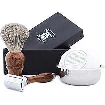 Magnifico Set Da Barba Di Sicurezza All'ulivo Realizzato A Mano In 5 Pezzi - Gentleman Barber