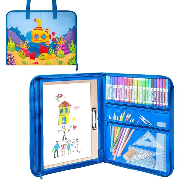 aufbewahrung malutensilien kinder KOSLEOW Maltasche für Transportbox mit Zeichenbrett, Malmappe Künstlertasche Unterwegs für Malutensilien, Stifte und Zubehör, Reisespielzeug für Auto Kinder, 35.5x26x4.5cm Spielzeug Farbe:WALDGRÜN antioxidantien SUNNERSTA Aufbewahrungs-Set Küche, ohne