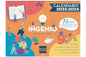 Finocam - Calendario de Pared Imágenes 16 Meses 2023 2024 Mes Vista Septiembre 2023 - Diciembre 2024 (16 meses) Ingenio Español