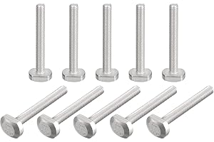 QUARKZMAN 10 st T-spår bult M6 x 50 mm T spår instigning bult skjutbult 304 rostfritt stål T form skruvar för T-spår