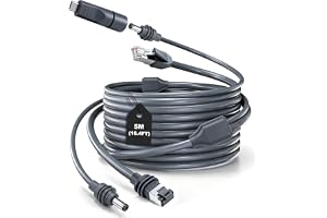 2-i-1 för Starlink Mini RJ45 Ethernet-kabel 5M, DC till DC, för båt, bil