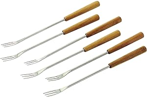KUHN RIKON Fourchettes Fondue au Fromage Bois de Bambou 6 pièces, pour Fondue au Fromage
