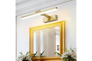 MantoLite Lampa ścienna LED do łazienki, możliwość ściemniania, 10 W, 41 cm, oświetlenie ścienne, regulowane złote oświetlenie wewnętrzne kinkiet ścienny hotel przy łóżku 3000 K / 4500 K / 6000 K