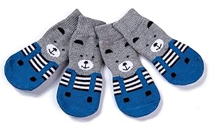 HARFKOKO Pet Heroic Indoor Anti-Rutsch Socken für Hunde und Katzen - 6 Größen von S bis 3XL für kleine-riesige Tiere - Pfotenschutz und Traktion Dank Silikon-Gel