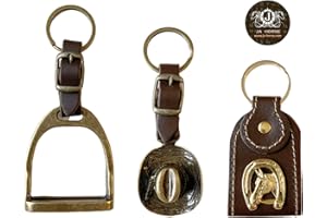 N A JA Horse - Leder Schlüsselanhänger Reitsport Pferd Western Reiter Cowboyhut Steigbügel Hufeisen (Cowboyhut)