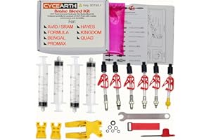 CYCEARTH Vélo Frein Dot Huile Kit de Purge pour Avid Sram Code5 Code R Juicy Ultimate Elixir Formule Hayes Bngal espérons Quad Hydraulique Disque Outils