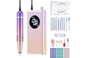 HOMEASY 16 en 1 Limador de Uñas Eléctrico Profesional 40000 RPM con 3000mAh - Kit de Manicura y Pedicura para Acrílicos, Gels y Uñas Naturales
