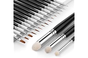 TYRKUIY Miniature Paint Brushes with Drybrush Set for Miniature Painting,18PCS Fine Detail Paint Brush Dyrbrush for Miniatures Citadel Model Paint Brushes for Model Painting