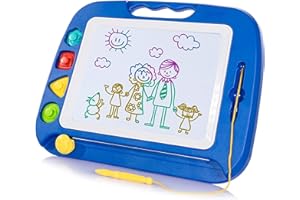 SGILE Large Magnetic Drawing Board - Erasable Scribble Board Colorful Magna Doodles Writing Pad Learning toys for Kids Children Toddlers, 41.5×32.5 cm, Blue