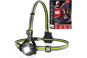 LUMEFIT Torcia Frontale Torace, Luce Pila LED Lampada Notturna Ricaricabile USB Con Angolo Regolabile Fino A 90°, Fascia Cinturino Catarefrengente Professionale Per Corsa Corridori, Jogging