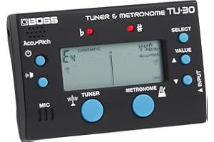 BOSS TU-30 Pro tuner and versatile metronome for guitars, basses, and flat tuning