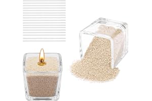 Scentoria Kerzensand 500g, Kerzensand mit Docht, Kerzenwachs Granulat mit 17 Dochte 6 cm, Wachsgranulat für Kerzen, Kerzen Sand, Kerzengranulat für die DIY Kerzenherstellung (Sandfarbe)