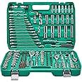 Sutlumisi 216Pcs 1/4"&3/8"&1/2" Socket Ratchet Fixed Square Wrench Set With Bit Socket Set, 72 Tooth Ratchet Wrench Handle, Mechanics Tool Set For Automotive Repair And Home Use