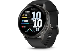 Garmin Venu 4, 45 mm, Smartwatch Premium con GPS, Pantalla táctil AMOLED, Diseño de Acero Inoxidable, Linterna LED, Funciones avanzadas de Salud y Forma física, 14 días de autonomía, Negro