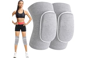 LIFEGILI Genouillères de sport,genouillères de volley-ball,genouillère travail,genouillère danse avec éponge douce pour filles et femmes, genouillères réglables pour volley-ball, danse, yoga, sport-Gris(XL)