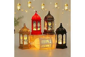 IXYHKB 5 Pezzi Lanterna per La Decorazione Del Ramadan, Lampada per La Decorazione del Ramadan, Luce per La Decorazione del Ramadan Appesa e Vintage per Il Festival Islamico Musulmano Decorativo