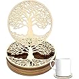 Hugwish 12pcs Tree of Life Coasters Wood For Meditation (10 X 10 cm), Coasters Made From Premium Birch Wood, Tree of Life Wall Decoration (12, 10cm)