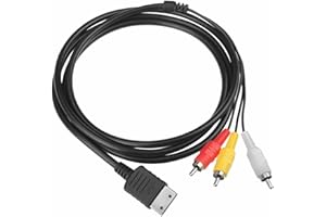 CHILDMORY 5.9ft câble de 1.8m 3RCA Audio Vidéo AV pour Dreamcast DC console