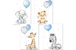 artpin® Poster de chambre d'enfants de l'artiste – Images de chambre de bébé – Images murales A4 pour garçon et fille – Décoration dans le style scandinave Noir/blanc ou multicolore