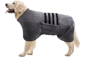 Pejoye Hundebademantel aus Mikrofaser, Pfotentuch – Saugfähiger Hunde Bademantel, Hunde Handtuch mit Hund Bademantel Mantel Haustier Bademantel mit Magischem Klebeband