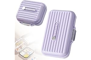 Ptyism 2 Pezzi Porta pastiglie da viaggio(Grande e Piccolo-Purple) porta farmaci da viaggio丨scatole di pillole da viaggio,piccolo portapillole Per i viaggi e l'uso quotidiano, ecc.