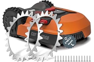 OMECO 2 punte per robot tosaerba Worx Landroid L & Vision, 225 mm, punte per robot tosaerba, fori per viti svasati, sbavati, 14 viti autofilettanti