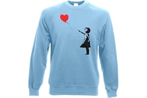 BANKSY BY BIG MOUTH Banksy Heart Balloon Girl Adult Crewneck Sweatshirt