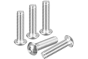 DTGN 1/4"-20x1" Button Head Socket Cap Screws - 20Pack - Good for Road Bicycle, Mountain Bike, Auto, Motorcycle - 304 Stainless Steel Whitewashed - Hex Socket Drive Fasteners