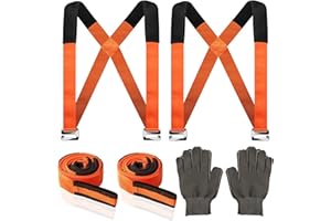 MOSOTON Cinghie Trasporto Mobili, Cinghie Mobili Multifunzionali ad Alta Densità, per il Trasporto di Mobili, Elettrodomestici, Oggetti Ingombranti, ecc (Quattro Guanti di Sicurezza Inclusi)