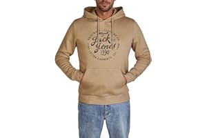 Jack & Jones JJEADRIAN Sweat à capuche pour homme, coupe droite, imprimé, noir, gris, vert, marron, beige, bleu, tailles S, M, L, XL, XXL, 3XL