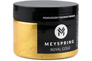 MEYSPRING Royal Gold - Polvere di mica per resina epossidica, Kintsugi Gold, pigmento in resina epossidica, ottimo colore per kit di riparazione Kintsugi e resina epossidica metallica, forniture