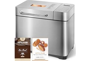 Bread Maker Machines 19 in 1, Stainless Steel Breadmaker with Nut Automatic Dispenser, 2.2LB Large Bread Machine, Nonstick Pan, LCD Touch Panel, Gluten Free, Dough Maker, Jam, Yogurt by KITCANIS