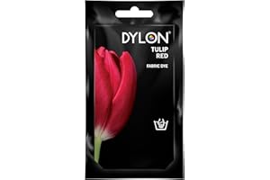 DYLON Hand Dye, Fabric Dye Sachet for Clothes, Soft Furnishings and Projects, 50 g - Tulip Red