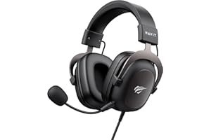 havit Gaming Headset mit Mikrofon - Gaming Kopfhörer [3,5mm Klinke für PC, Xbox und PlayStation] - Gamer Kopfhörer Over Ear [mit Noise Cancelling] - Metallic Schwarz