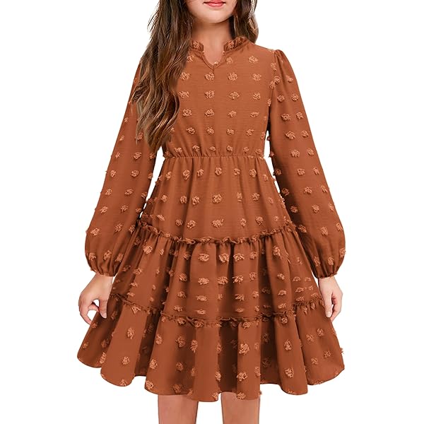 Haloumoning Meisjesjurk met lange mouwen, ronde hals, vrijetijdsjurk, A-lijn, elegante partyjurk, effen, casual, midi-jurk, feestelijke bruiloft, kinderjurk, 5-14 jaar, zwart, 7-8 Jaar