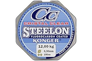 Konger Angelschnur Cristal Clear Fluorocarbon Coated 0,12-0,50mm/150m Monofile Super stark !