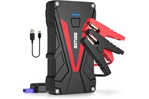 BUTURE Car Jump Starter, 800A Peak 12800mAh Portable Car Battery Starter (up to 6.0L Gas/5.0L Diesel Engines) Auto Battery Booster Pack with Smart Safety Jumper Cable, QC3.0 USB Outputs