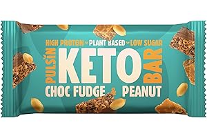 Pulsin - Plant Based Keto Protein Bars - Choc Fudge - 50g x 18 - 12.6g Protein, 9.3g Fibre, 8.6g Carbs Per Serving - Gluten, Palm Oil & Dairy Free