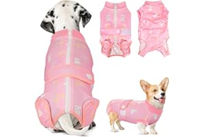 SlowTon Combinaison de récupération de Chirurgie de Chien, Chemise de récupération d’Animal Chien plaies Abdominales Bandages, empêchant Le léchage Combinaison de stérilisation