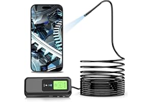 Hopefox Endoscopio Industrial -Cámara de endoscopio WiFi de 8 LED, cámara de Cable de Serpiente semirrígida para Android, iPhone, Samsung, iPad (5M)