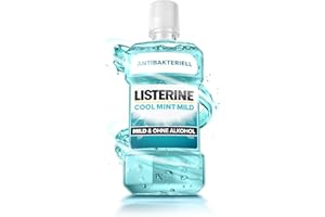‎LISTERINE LISTERINE Cool Mint Mild 500 ml, Antibacterial Mouthwash with Essential Oils and Alcohol-Free, Mild Mouthwash Effectively Fights Bacteria, Optimal Addition to Daily Dental Care