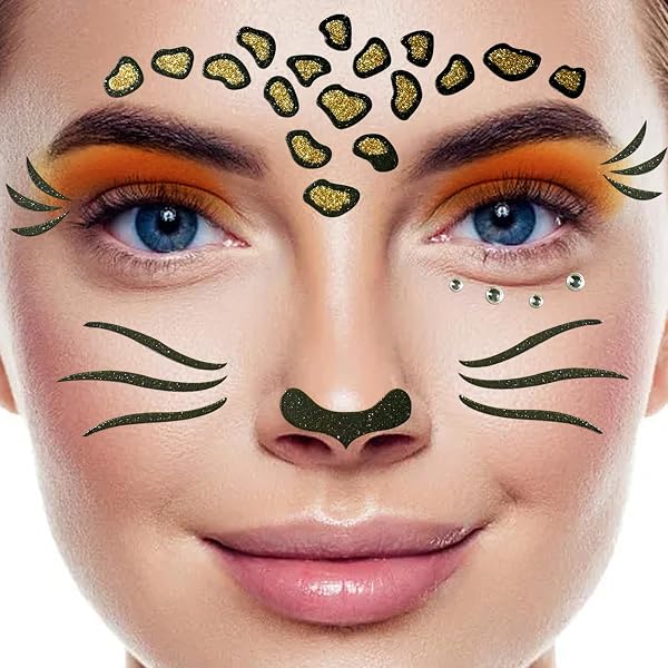 8 Pezzi Gemma Viso Gioielli Adesivi Strass Viso Gemme Brillantini Adesivi per Viso per Festival Musicale Bar Esibizione di Carnevale Halloween Compleanno-Stil B