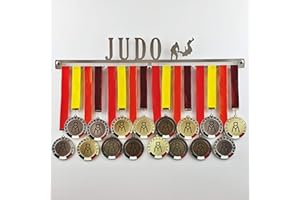MEDALdisplay Judo - Medagliere da Parete - Porta medaglie Arti Marziali, Judoka - Sport Medal Hanger - Display Rack - Acciaio Inox 100% Made in Italy by