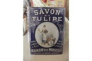 Éditions Clouet 29312 - Petite Plaque métal 15x21 cm Savon de la Tulipe Baron Fils - Lavandière