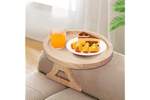 HEVEER Sofa Arm Tray Table Foldable Sofa Arm Table Wood Sofa Side Table Portable Couch Armrest Tray for Remote Control Drinks Snacks Phone