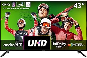 CHiQ U43H7A - Smart TV 43" Android 11, 4K Ultra HD, WiFi, Bluetooth, Asistente de Google, Netflix, Prime Video, 3 Conexiones HDMI, 2 Puertos USB