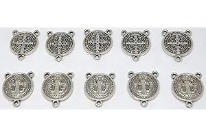 GTBITALY 68.022.30 Crociera di San Benedetto per Rosario in Argento galvanizzato per 10 Pezzi Misura 1,8 cm