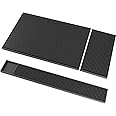 Homarket Bar Service Mat, Non Slip Polyvinyl Chloride Bar Mat Drink Coasters Leakproof for Bar Kitchen,Black (3pcs/set)