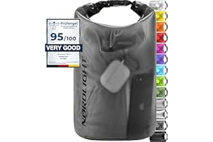 Nordlight Dry Bag Y Bolsas Impermeables - Bolsas Impermeables De 2l, 5l, 10l, 15, 20l, 30l, con Cierre Enrollable Y Correa De Hombro con Funda Impermeable para Móvil Y Riñonera